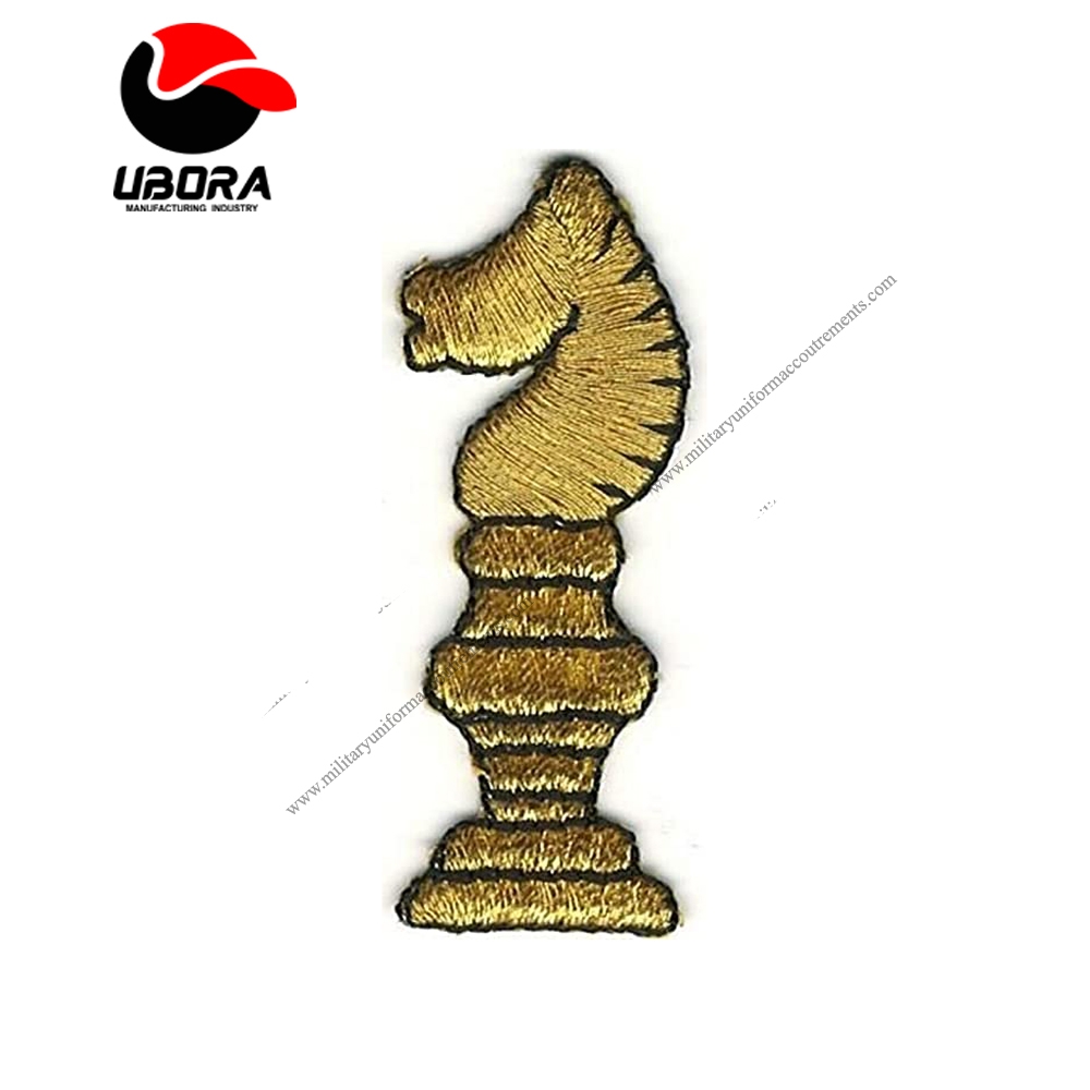 Spk Art 2 Metallic Gold Knight Chess Piece Embroidery Applique Iron On Patch, Sew on Patches Badge 